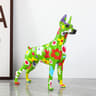 Graffiti Style Doberman Dog Statue Resin Crafts Simple Creative Painted Color Decor For Home Entran 8