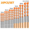 Professional 16PCS Tungsten Carbide Masonry Drill Bit Set Heavy Duty Drill Bits For Metal Steel Til 0