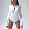 Womens Slimming Jumpsuit Polo Collar Long Sleeve Solid Color Fashion Spring Autumn Casual Wear 5