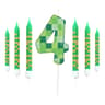 Pixel Theme Birthday Candles Green My World Cake Toppers Video Game Party Decoration Digital Number 7