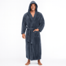 Mens Hooded Bathrobe Soft Fluffy Robe Long Quick Dry Sleepwear Home Gown 5