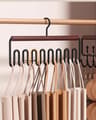 Solid Wood Hanger Multifunctional Storage Vest Sling Wave Wardrobe Drying Rack 4