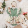 Striped Jumpsuit Summer Dress With Bowknot Headband Cotton Dress For Crawling Clothes Floral Clothe 6