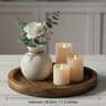 Rustic Wooden Serving Tray Thick Round Farmhouse Decor For Coffee Tables Kitchen Counters  Candle D 7