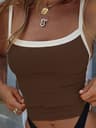 Green Backless Knitted Crop Top Summer Patchwork Cami For Women 7