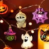 Halloween LED String Lights Battery Powered Ghost Witch Cat Pumpkin Spider Web Skeleton Mummy Pirat 0