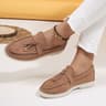 Retro Soft Leather Women Slip On Shoes Thick Sole Comfortable Flat Walking Loafers 7
