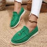 Retro Soft Leather Women Slip On Shoes Thick Sole Comfortable Flat Walking Loafers 11