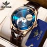 Earth Moon Phase Watch For Men Automatic Mechanical Starry Dial Watch 6