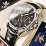 Automatic Mechanical Watch With Moon Phase Sapphire Crystal And Leather Strap 7