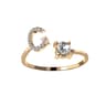Fashion Initials AZ Letter Ring Women Classic Gold Color Silver Color Opening Finger Ring For Party 13