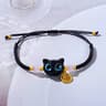 Handmade Lucky Blue Eye Black Cat Bracelet Set For Couples Women Men Friendship Gift 5