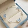 Crystal Butterfly Jewelry Set For Women Silver Tone Necklace Bracelet Earrings Ring 8