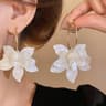 Elegant Pearl Drop Earrings Flower Earrings For Women With Baroque Dangle Design 9