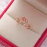 Flower Ring For Women Elegant Rhinestone Crystal Open Ring Romantic Jewelry Gift 9
