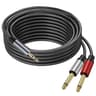 Gold Plated 35mm TRS To Dual 635mm TS Cable For Mixers Amplifiers  HiFi Audio Systems 0
