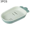 Cute Double Layer Drain Soap Holder Set With Lid 3 Pack Bathroom Soap Dish Organizer 1