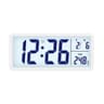 Large Display LCD Wall Clock With Indoor Thermometer  Night Backlight 8