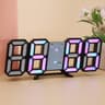 RGB Digital Wall Clock With Auto Dimming Temperature Display  3D LED Alarm Design 0