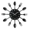 Modern Cutlery Kitchen Wall Clock With Silent Quartz Movement Decorative Metal Design 1