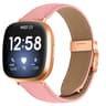 Fitbit Versa 3 4 Leather Watch Band With Rose Gold Buckle Lychee Texture Replacement Strap 3