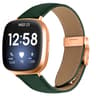 Fitbit Versa 3 4 Leather Watch Band With Rose Gold Buckle Lychee Texture Replacement Strap 8