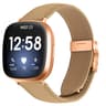 Fitbit Versa 3 4 Leather Watch Band With Rose Gold Buckle Lychee Texture Replacement Strap 11