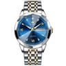 OLEVS 9998 Mens Quartz Watch Diamond Dial Waterproof Watch With Dual Calendar Stainless Steel Strap 0