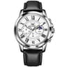 OLEVS 9998 Mens Quartz Watch Diamond Dial Waterproof Leather Business Watch With Dual Calendar 4