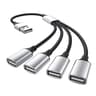 USB Cable Splitter HUB OTG Multiple Ports For Phone Charging Power Adapter Docking Station 8