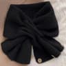 Short Womens Scarf Autumn And Winter Color Blocked Knitted Scarf Button Neck Warmer 7