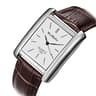 Luxury Quartz Clock Men Square Watch Black White Case Leather Band For Women And Men 7
