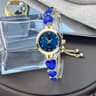 Mixed Scale Simple Light Luxury Ladies Quartz Watch Three HeartShaped DiamondEncrusted Bracelet Rou 2