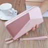 Double Womens Purses New Womens Wallet Long Fashion Simple Handbags Lychee Pattern Large Capacity 7
