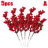 Holly Berry Stamen Plants Chinese New Year Red Berries Branches Xmas Party Decor Wreath Ornaments 6
