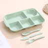 Food Grade Portable 5 Grids Lunchbox With Divided Plates Knife Fork Spoon Dinnerware Set 5