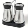 Adjustable Salt  Pepper Shakers Set Refillable Glass Spice Bottles With Shelf Organizer Includes Po 4