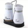Adjustable Salt  Pepper Shakers Set Refillable Glass Spice Bottles With Shelf Organizer Includes Po 6