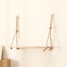 Rustic Wooden Floating Shelves With Hanging Rope For Plants  Home Decor 6