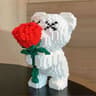 Cute Pink Flower Teddy Bear Building Blocks DIY Building Block Toy For Kids And Desk Decor 6
