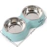 Stainless Steel Double Pet Food Bowl Feeding  Drinking 2