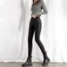 Thermal Leather Leggings For Women Warm Faux Leather Winter Leggings High Waist Slim Skinny Pants 0