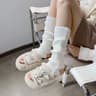 Leg Warmers For Women Soft Knitted Pleated Long Boot Socks For Winter Warm Knitted Knee High Socks 6