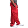 Breathable Cotton Sweatpants For Men Elastic Waist Baggy Pants With Drawstring  Multiple Pockets 0
