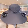 Multi Function Solar Fan Sun Hat Waterproof Fishing Hat With USB Charging Wide Brim UV Heat Protect 2