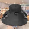 Multi Function Solar Fan Sun Hat Waterproof Fishing Hat With USB Charging Wide Brim UV Heat Protect 4