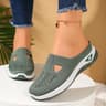 Women Slip On Canvas Summer Slippers Ventilated Half Slipper Shoes Comfortable Home Footwear Flat L 5