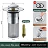Stainless Steel Press Type Sink Drain Stopper Washbasin Leak Plug Bouncing Core Odor Proof Universa 6