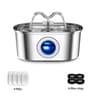Cat Water Stainless Steel Fountain With LED Light  Silent Pump Automatic Pet Drinking Dispenser For 7