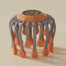 Octopus Scratcher Red Light Vibrator Orange Scalp Massager With 20 Massage Heads For Stress Relief  7